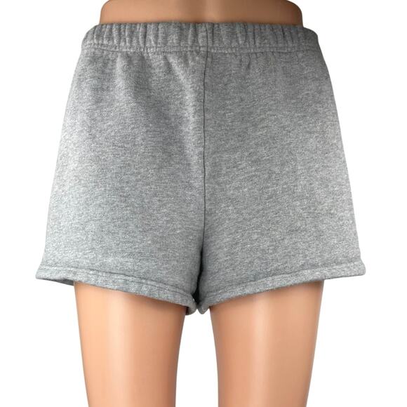 Aritzia TNA Gray Cozy Fleece High Elastic Waist Boyfriend Sweat Lounge Shorts S - Picture 1 of 5